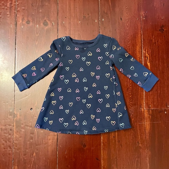 Bundle Of Jumping Beans Blue Heart Dress 2T And Pink Polka Dot Cat Dress 24 mths - Picture 2 of 11